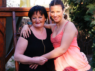 Naughty old and young lesbians have fun