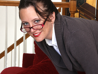 hairy American housewife playing with her bushy pussy