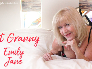 Hot British Granny Emily Jane plays with herself in bed